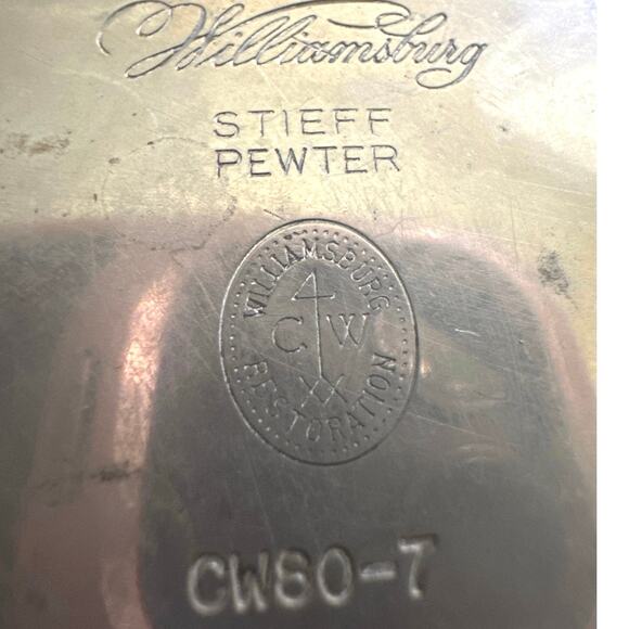 Vintage Kirk Stieff Williamsburg Pewter Coffee Tea Pot w/Rose Wood Handle CH80-7 - Picture 8 of 8